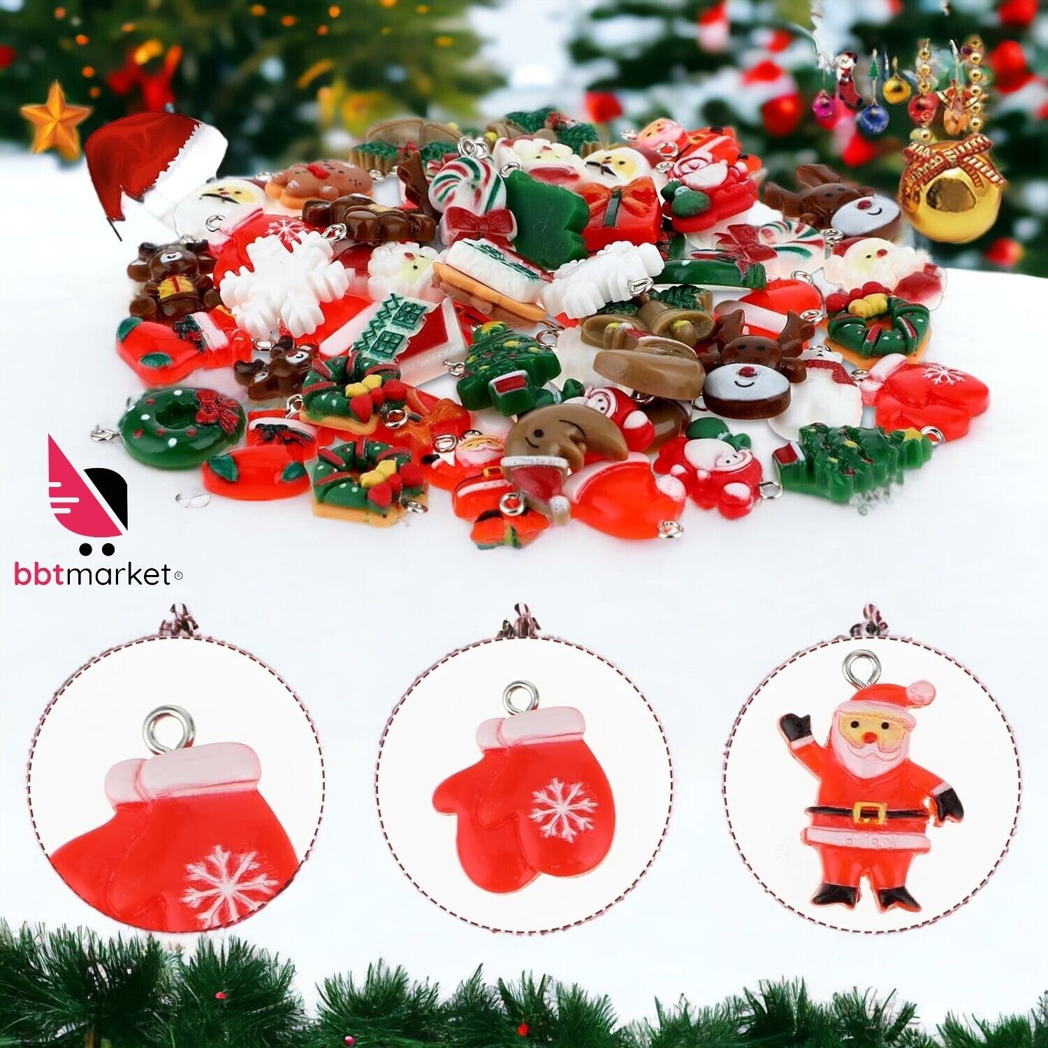 30 pieces miniature Christmas tree hanging ornaments, Christmas tree decoration new 