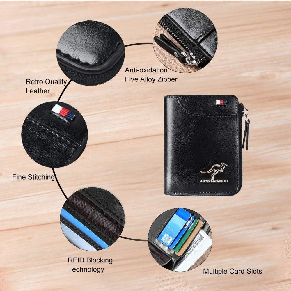 Herrenbrieftasche, RFID-blockierende schlanke Flip-Geldbörsen, Kreditkartenetui