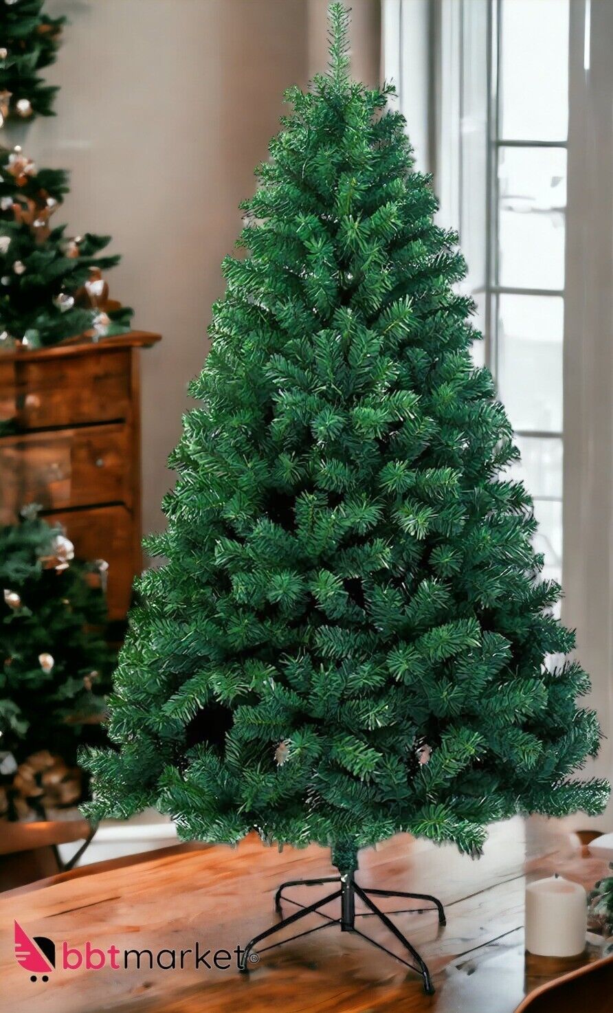 Weihnachtsbaum Grün PVC Künstlicher Kunstbaum Tannenbaum 150cm Christbaum DE neu