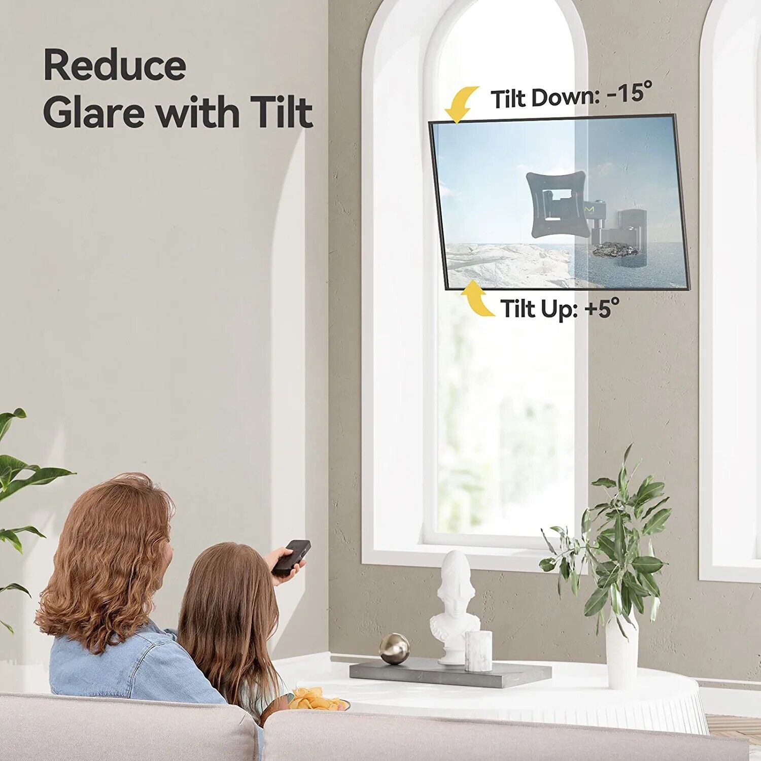 Alphamount TV Wandhalterung, Schwenkbar Neigbar für 13-30Zoll  schwarz bis 15kg