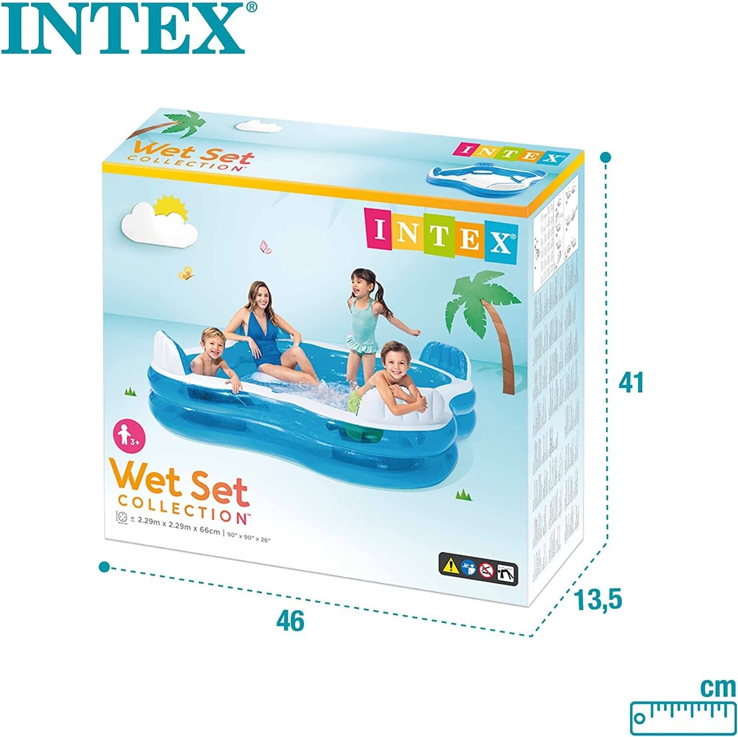 Intex 56475NP - Aufblasbares Swimpool Center Family Lounge, 90 x 90 x 26 Zoll
