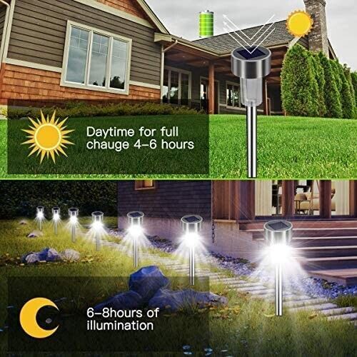 2-12 Stück Solar Gartenleuchte  Solarlampen für außen IP65 Garage Haus Pflanzen