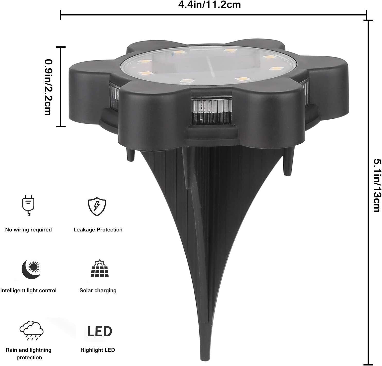 4 Solarleuchte Bodenstrahler Außen Lampe IP65 Gartenleuchten Garten Solarlampen