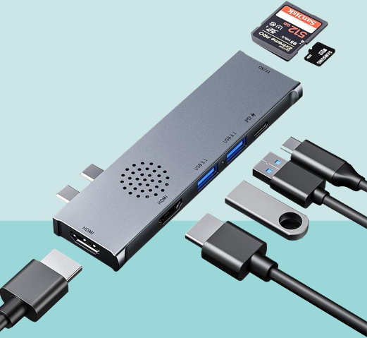 USB C Dockingstation 7 in 2 für MacBook Pro Air Multiport Adapter, Typ C - NEU