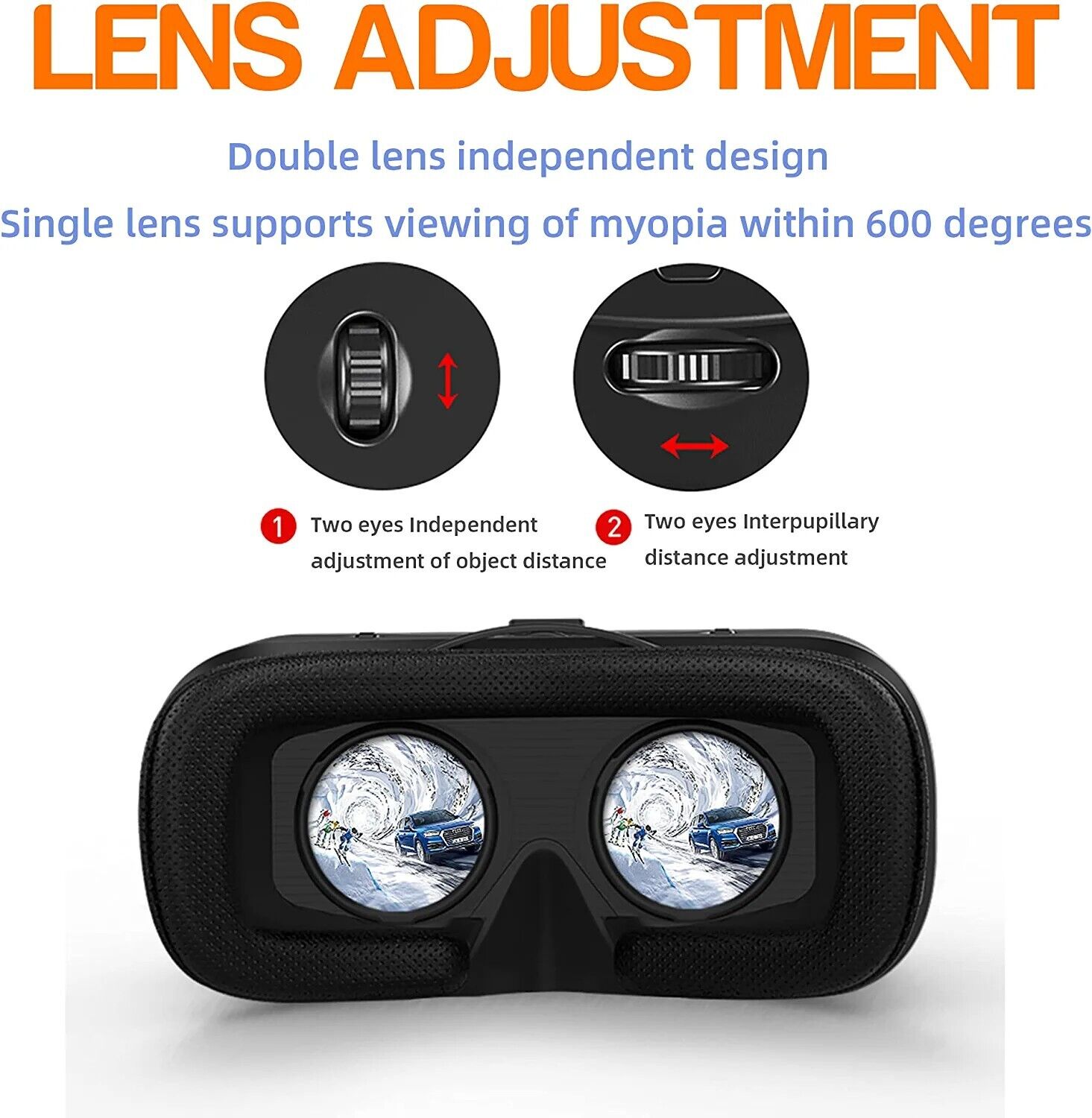 VR Brille mit Kopfhörern Virtual Reality Headset geeignet Für 3D VR FIYAPOO