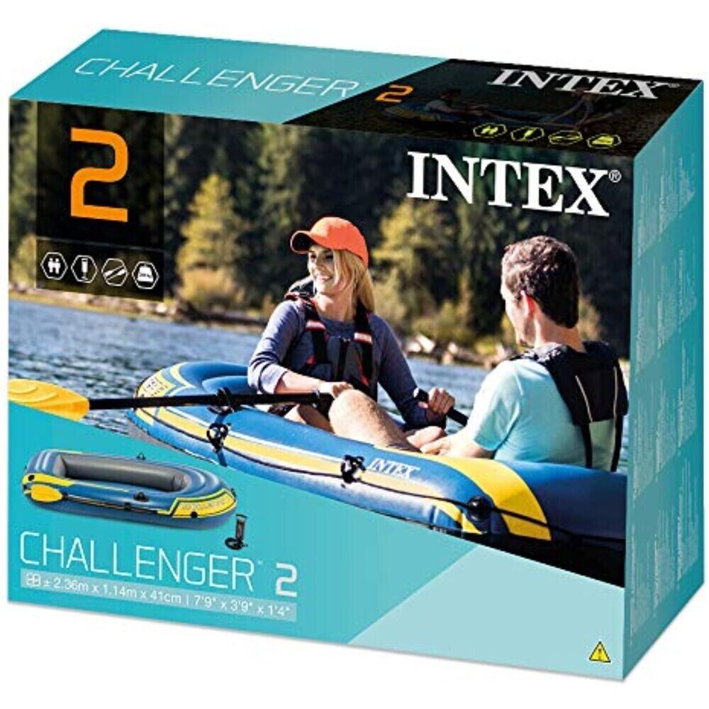 Intex Challenger Schlauchboot 3 set Paddel Personen Pumpe Angelboot