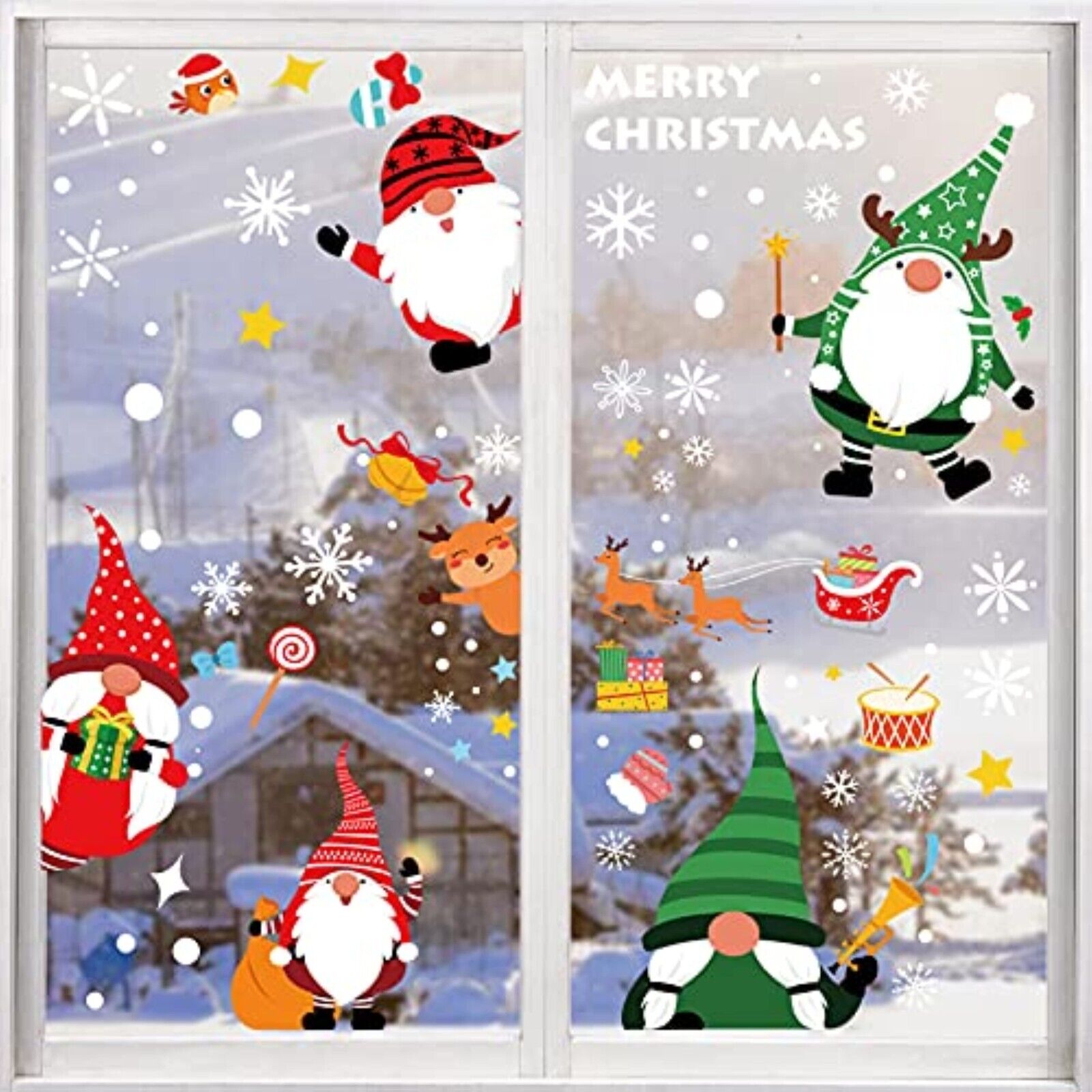 Neujahr 10 stück Schneeflocken-Fensterdekoration Weihnachten Fenstersticker Deko