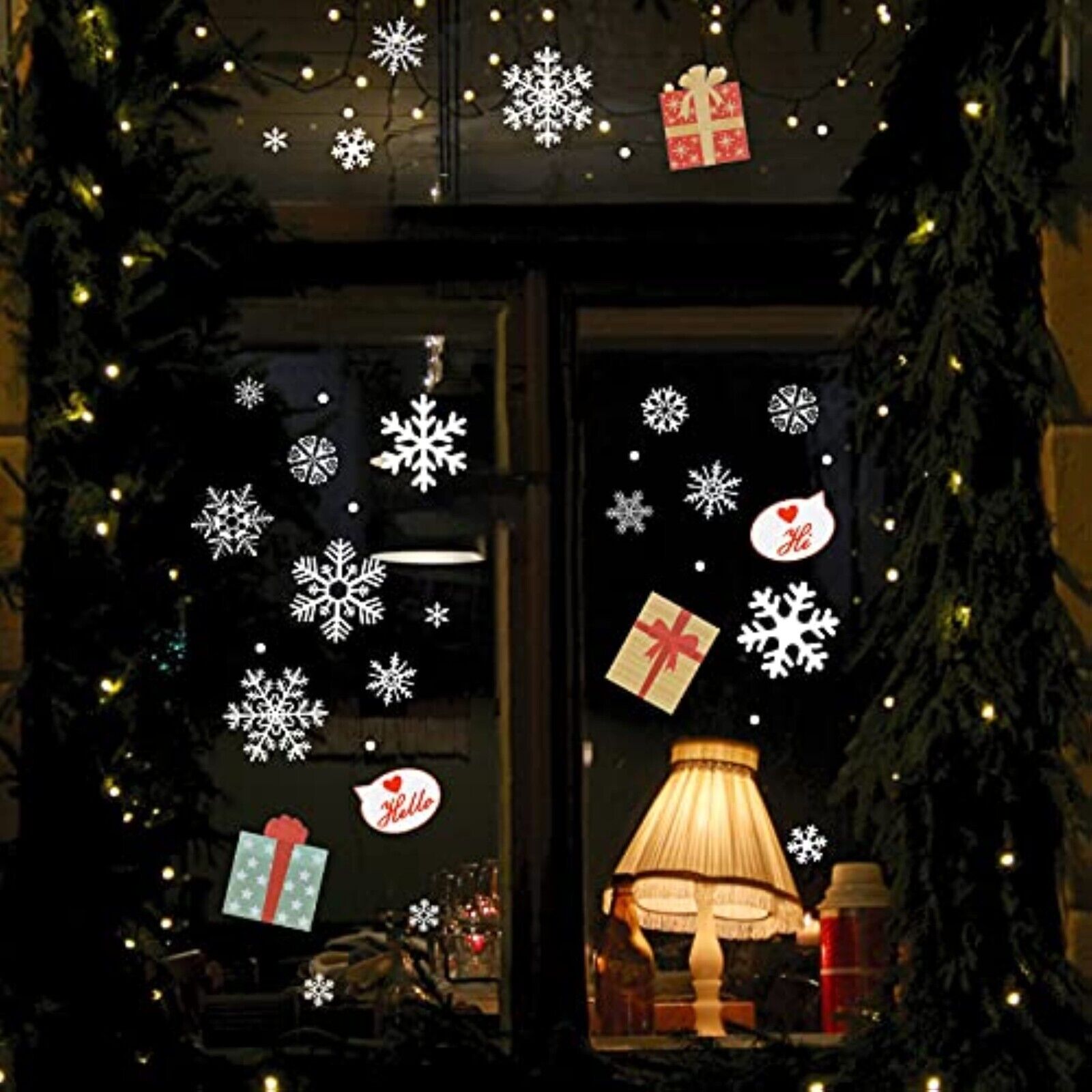 103 Schneeflocken-Fensterdekoration Weihnachten Fenstersticker Fensterbilder