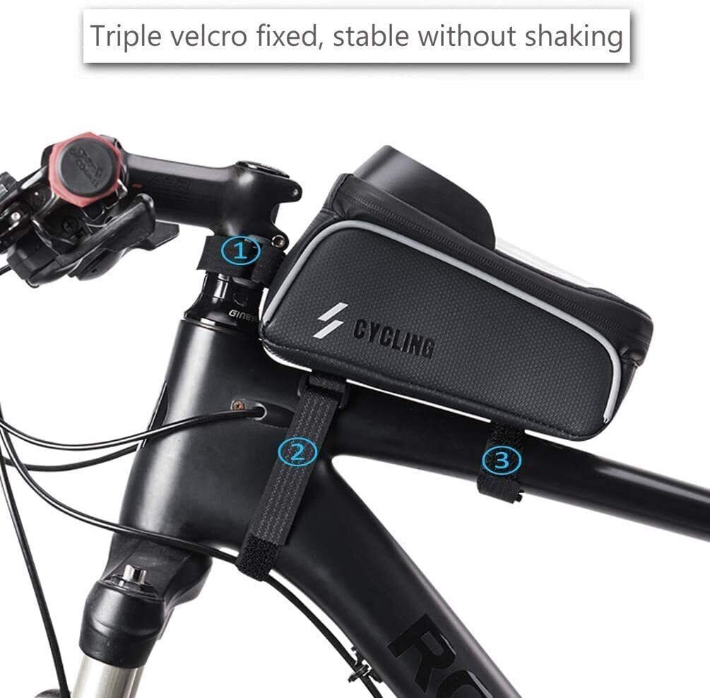PLAUSO Fahrradtasche Wasserdicht Rahmentasche Oberrohrtasche 6,0'' Handyhalter