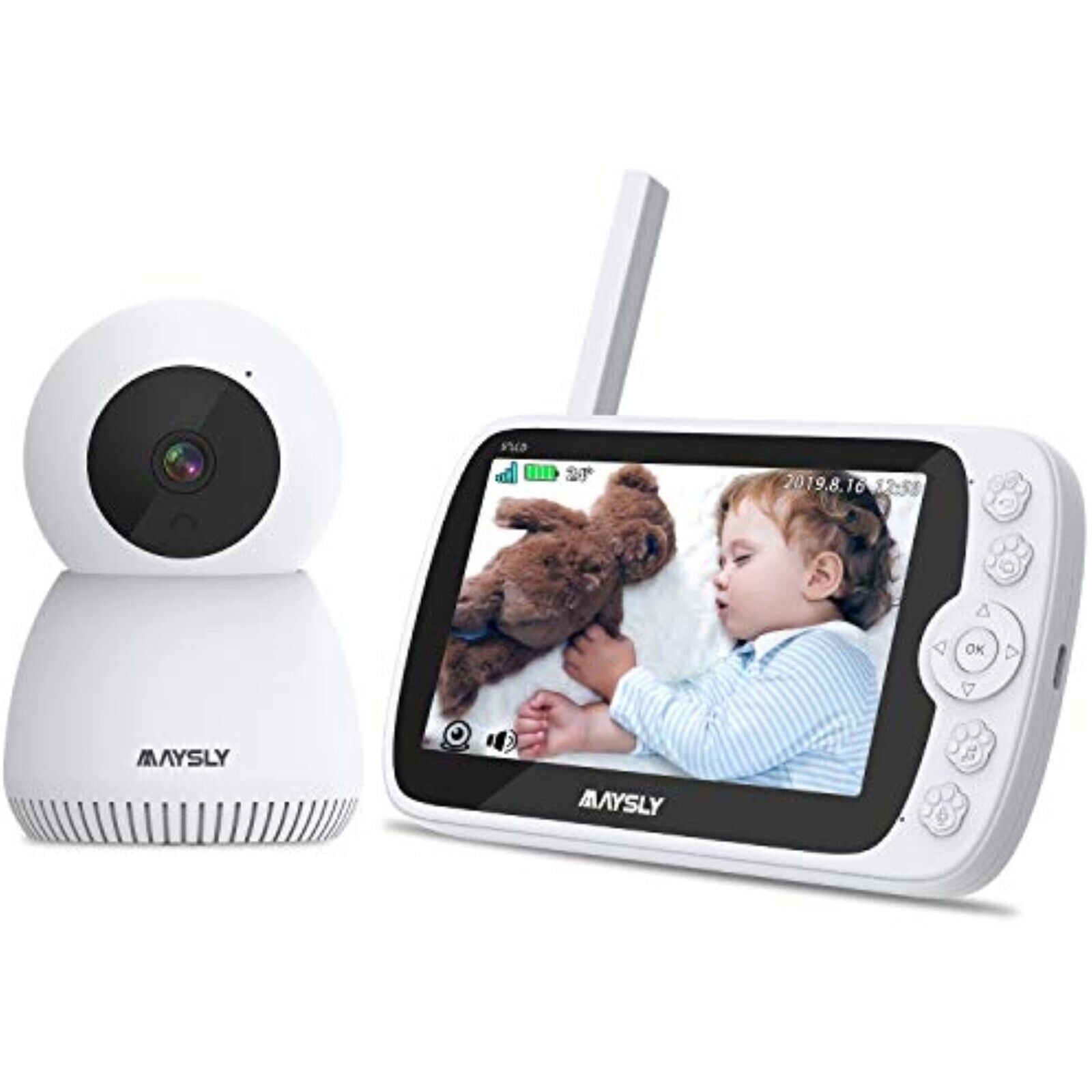 Video-Babyphone mit Kamera, 1080P Video Babyphone mit Kamera und Audio, 5,0"TFT