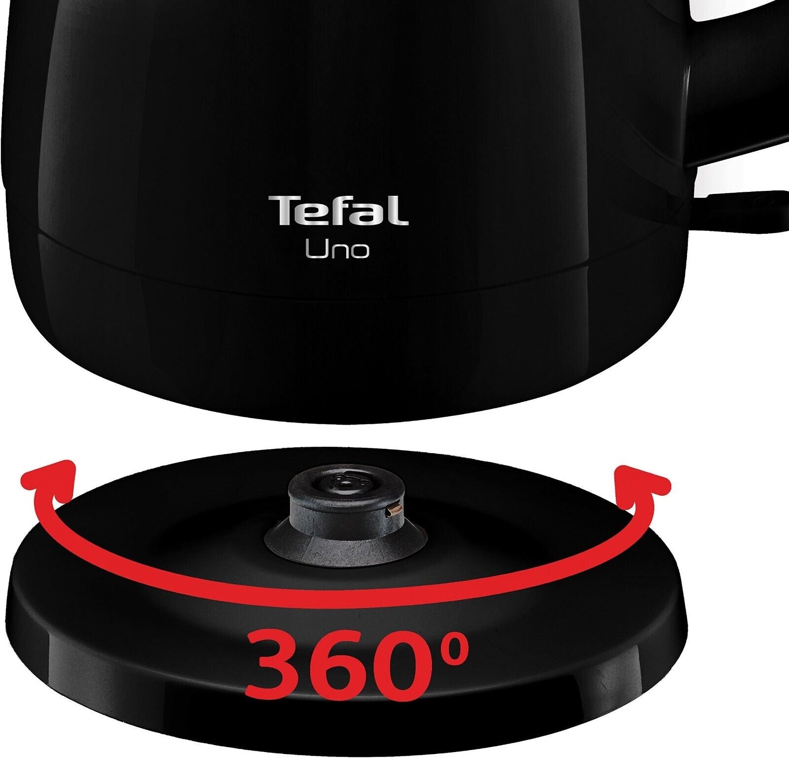 Tefal Uno Black Wasserkocher 1,5l KO1508DE Großer Ausgießer Schwarz Design NEU