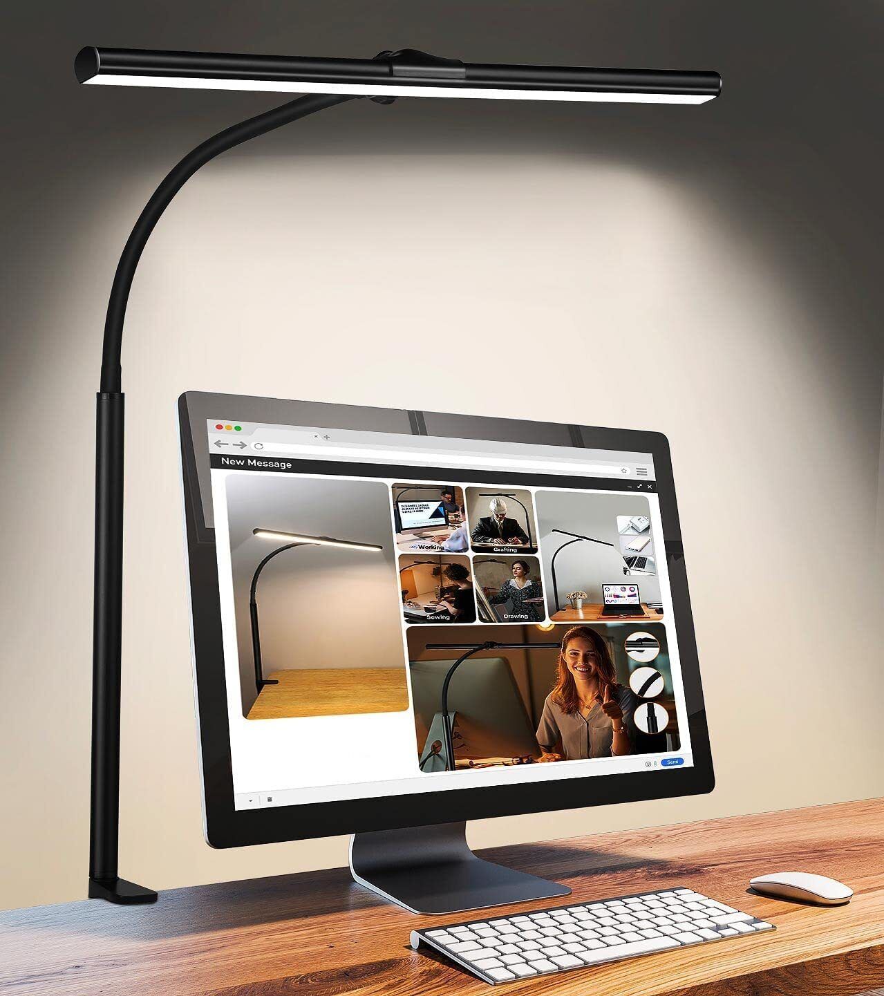 Schreibtischlampe LED Dimmbar - Schreibtisch Lampe Klemmbar Augenschutz Tischlam