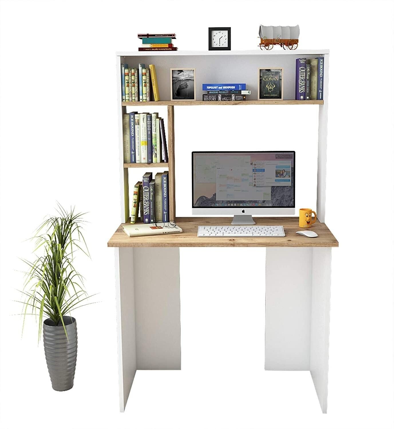 Computertisch Schreibtisch Arbeitstisch mobiler Bürotisch PC Tisch mit Ablagen