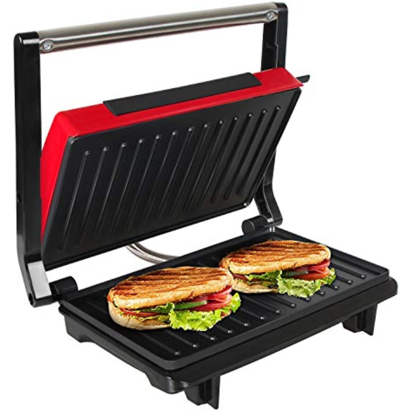 OZAVO Kontaktgrill mini Grill Sandwichtoaster 750 Watt Sandwichmaker Tischgrill