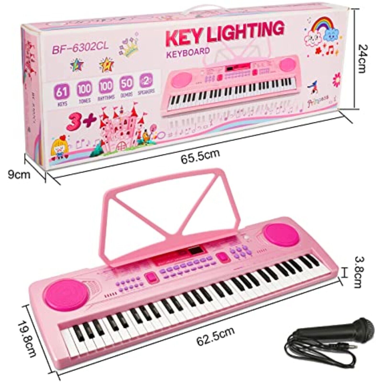 Innedu Digital Kinder Piano Keyboard,Brighten Teaching 61 Tasten Piano Spielzeug