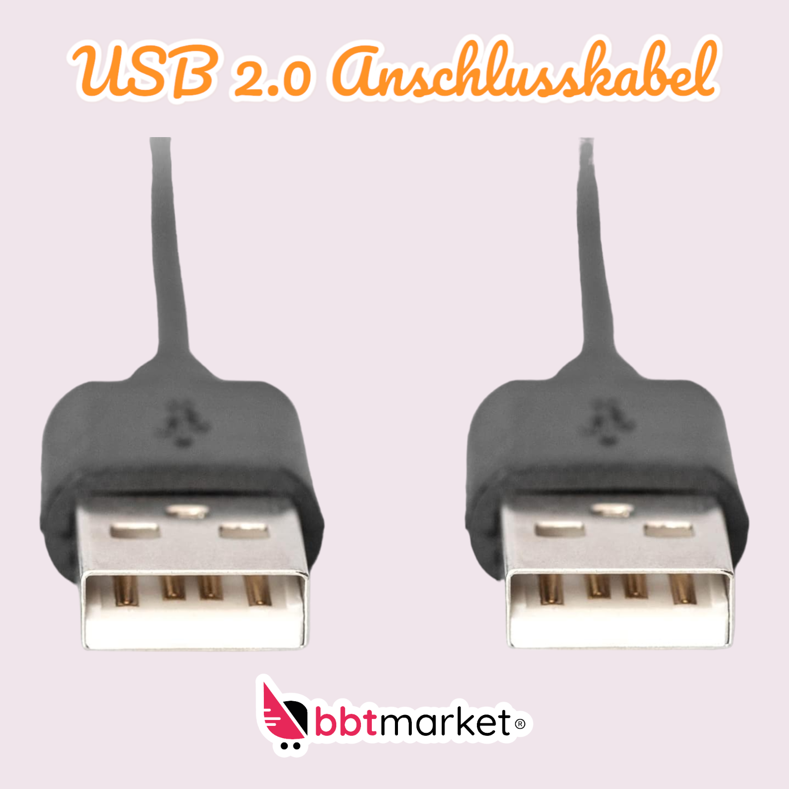DIGITUS USB 2.0 Anschlusskabel-1.8m-USB A zu USB A (St)-480 Mbit/s-Kompatibel