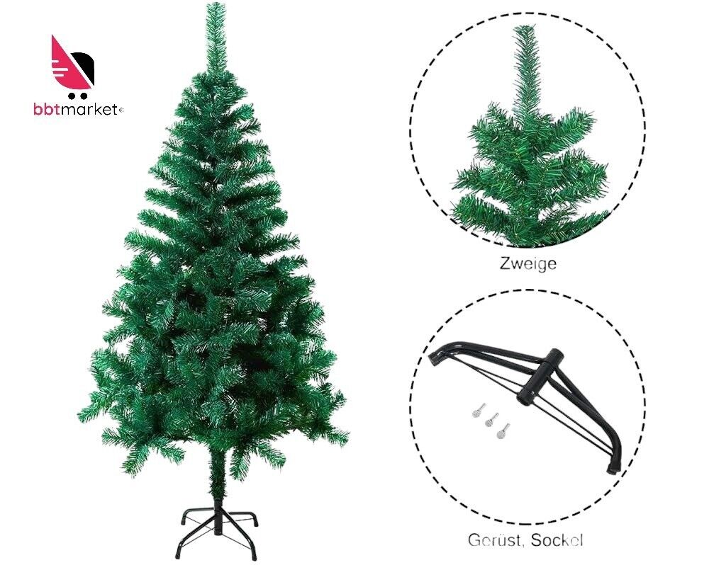 Weihnachtsbaum Grün PVC Künstlicher Kunstbaum Tannenbaum 210cm Christbaum DE neu