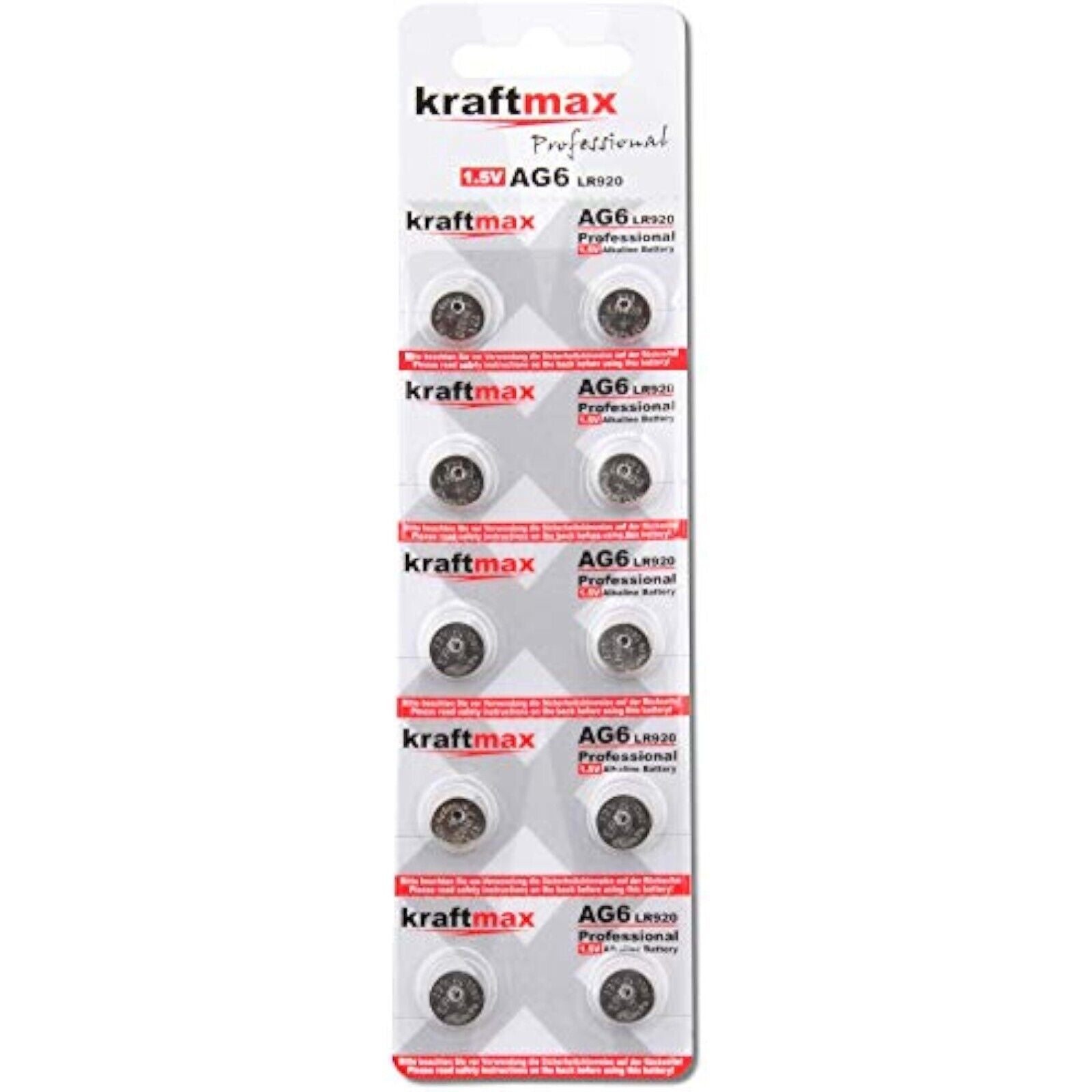 10x Kraftmax AG6 371 Knopfzellen Uhrenbatterien LR69 Hochleistungs Batterien neu