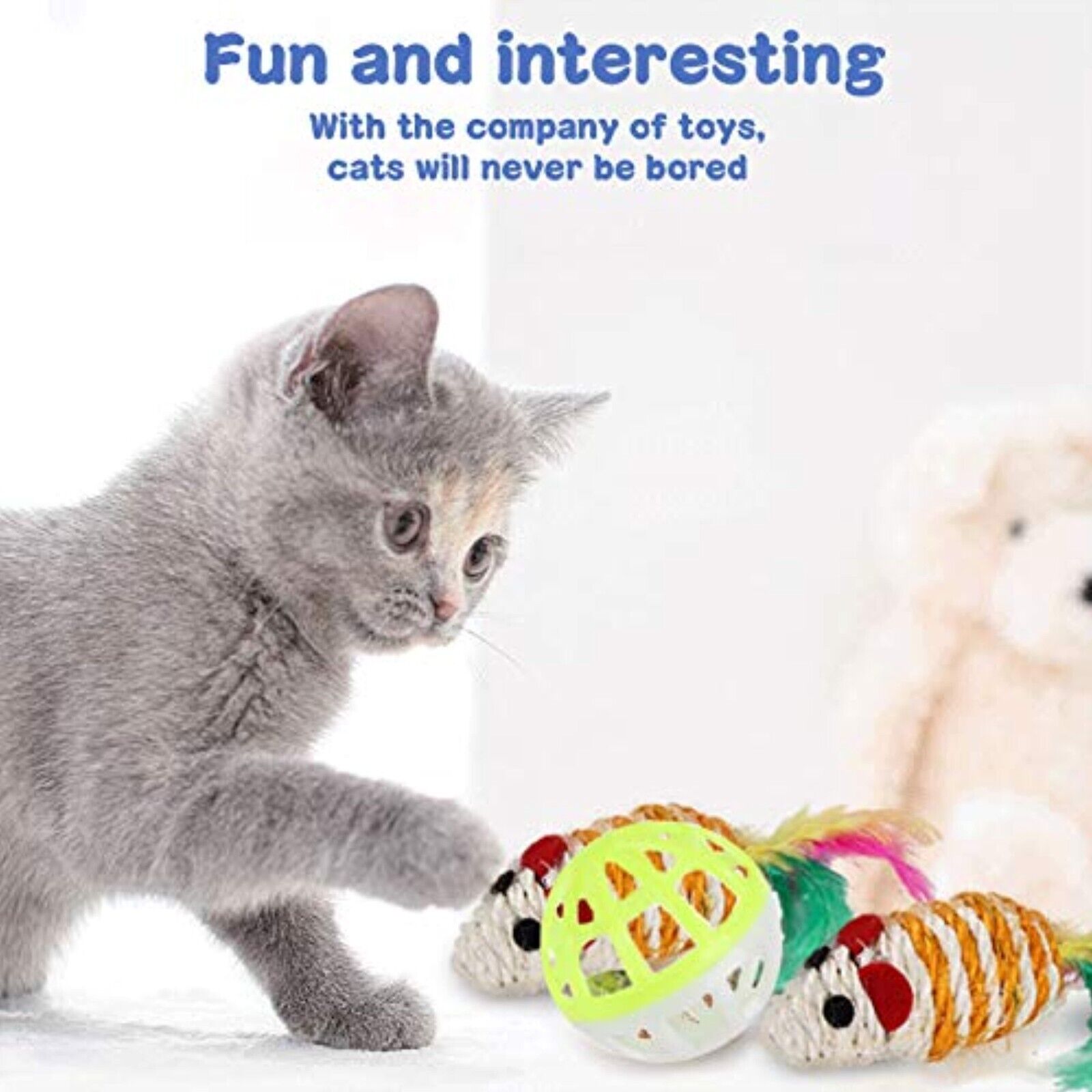 SaiXuan 27 Stück Katzen Spielzeug Katzenspielzeug Set mit Katzentunnel, Bälle,