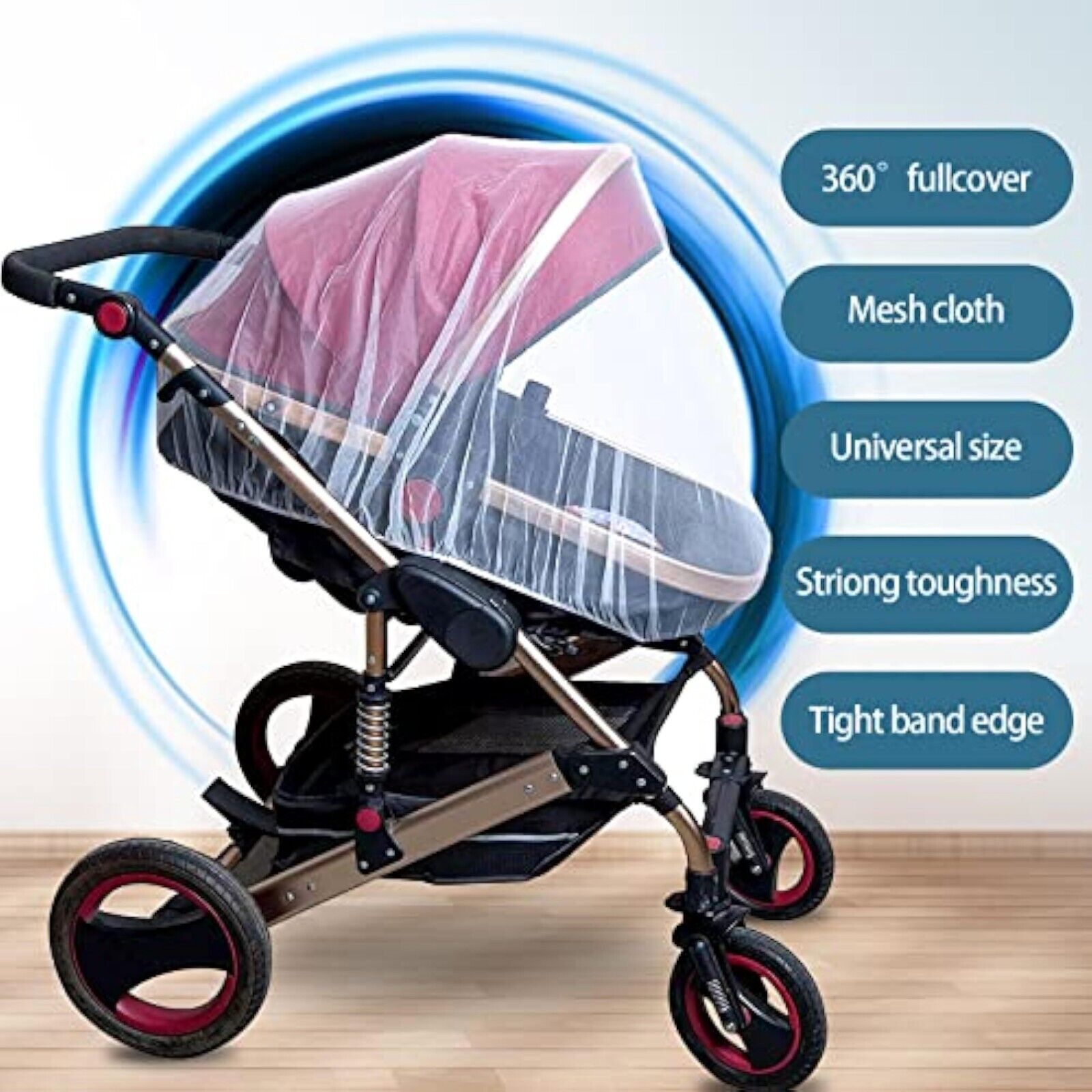 2x Universal Moskitonetz für Kinderwagen Buggy Insektenschutz Mückennetz Fliegen