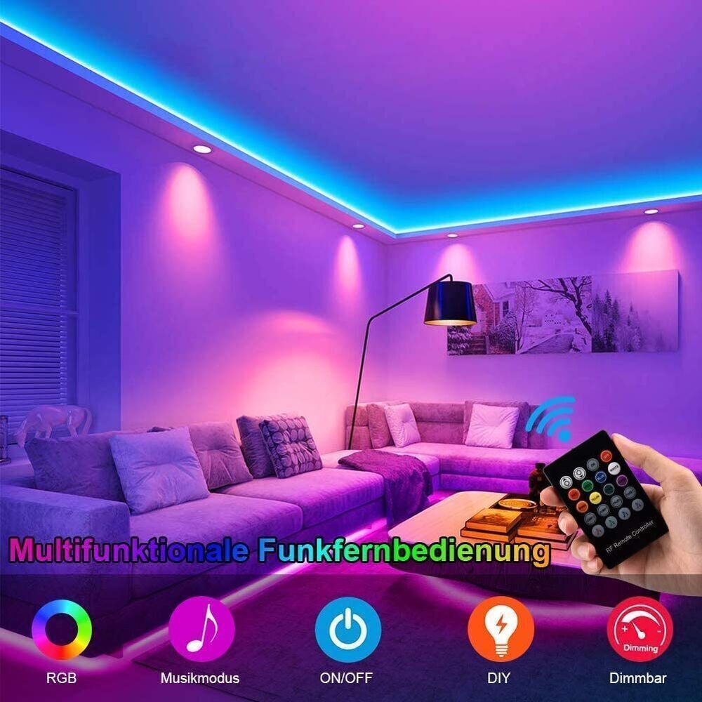 RGB LED Streifen Stripe Smart Home APP dimmbar Lichtband Lichtleiste NEU 3M-30M