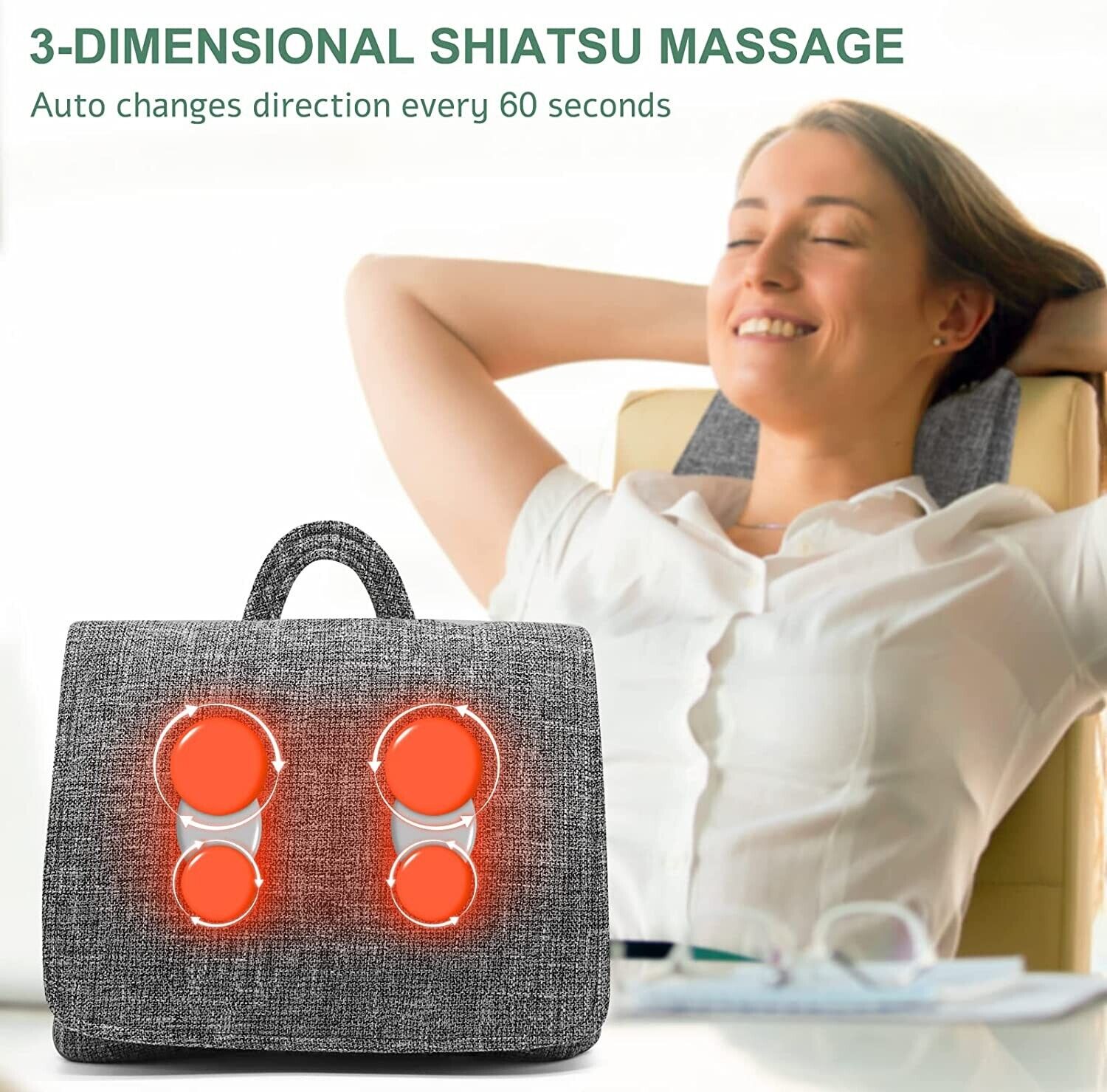 Keenray GEL-Massage-Kissen wiederaufladbar.Gezielte, tiefenwirksame Shiatsu