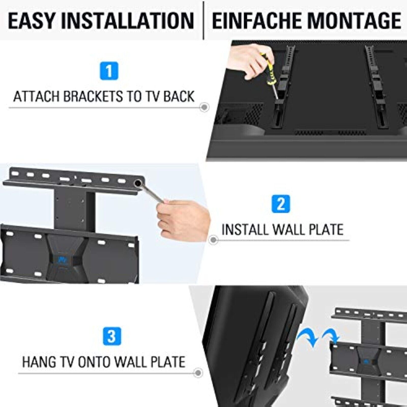 Mounting Dream TV Wandhalterung Schwenkbar Neigbar Fernseher Wandhalterung26-65"