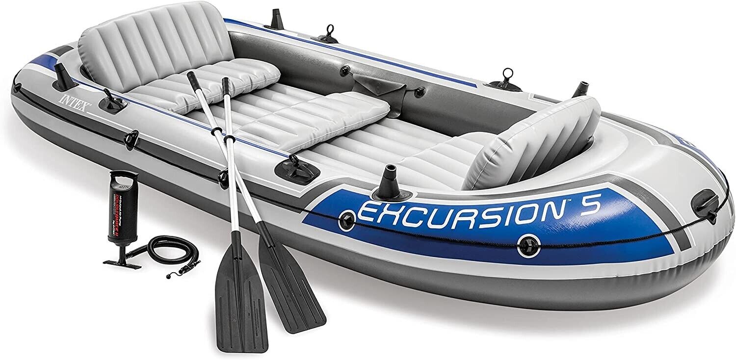 INTEX Excursion 5 Set Schlauchboot mit Paddel - 366 x 168 x 43 cm 4-teilig neu