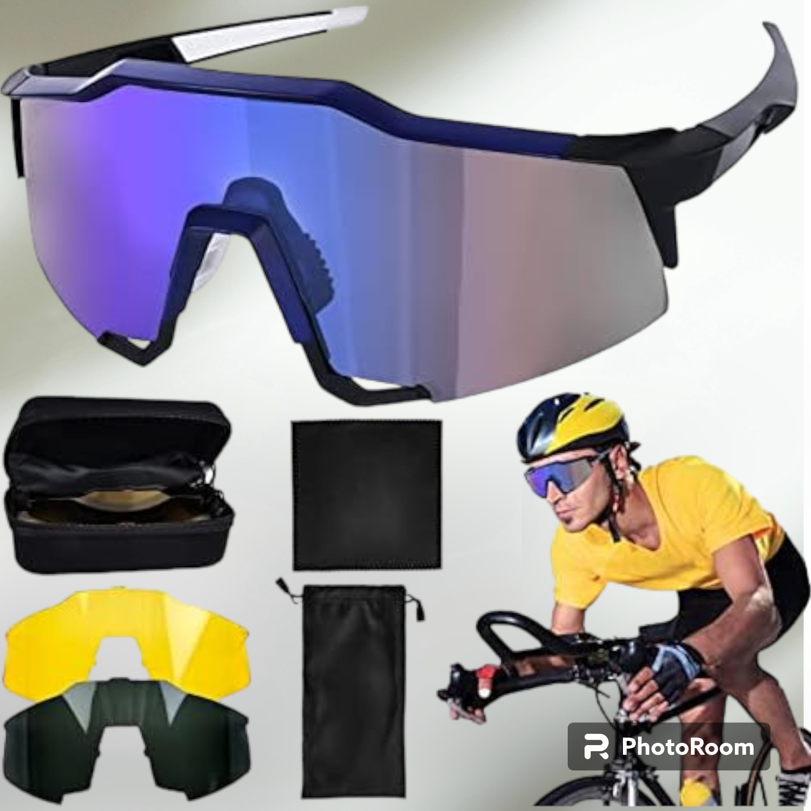 Fahrradbrille Polarisiert Sportbrille Sonnenbrille Brille Anti-UV Radfahren  NEU