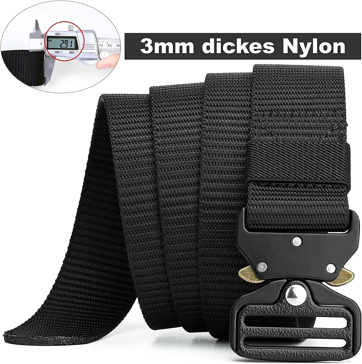 2er Herren Taktischer Gürtel Belt Nylon Militär Armee Schnalle Military Outdoor