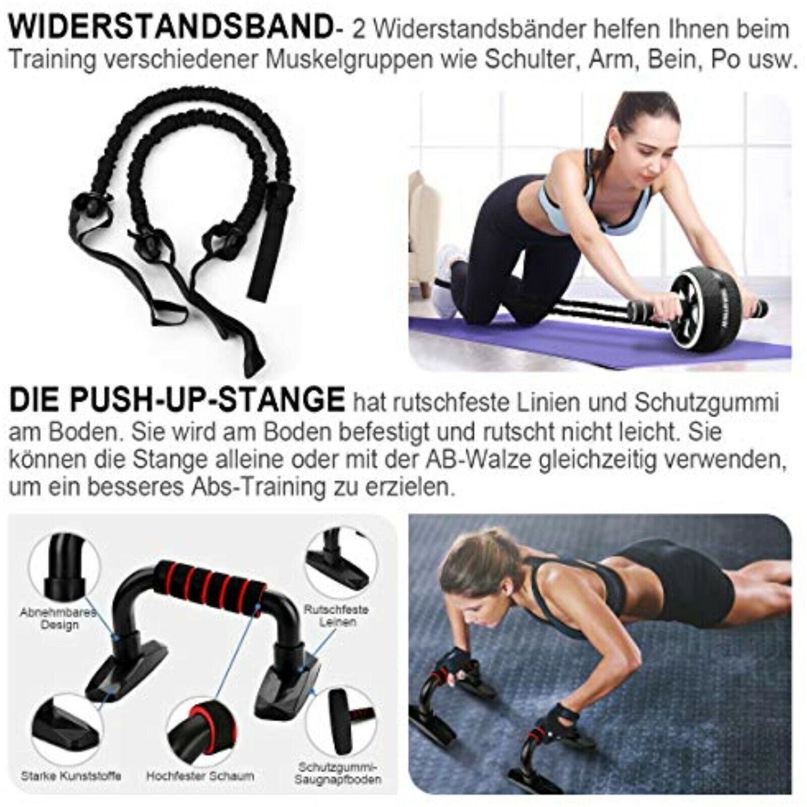 NEU Bauchmuskeltrainer Abdominal Bauchroller Bauchtrainer Springseil Bauchmuskel