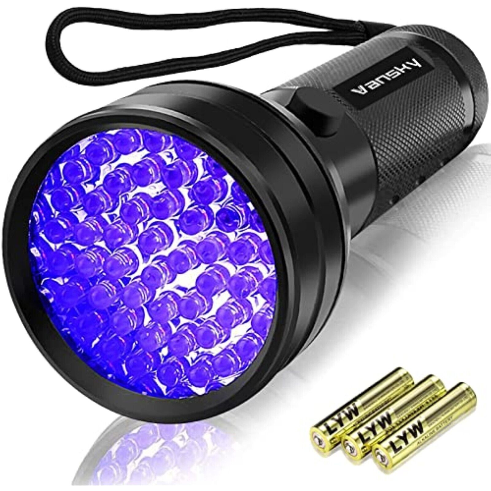 LED UV 395nm Schwarzlicht Leuchte Outdoor Taschenlampe Prüflampe Mit 51 LEDs