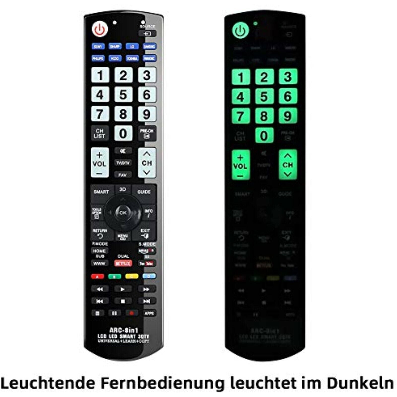 Universal-Fernbedienung für Panasonic, Samsung, LG, Sony, Toshiba, Sharp,Philips