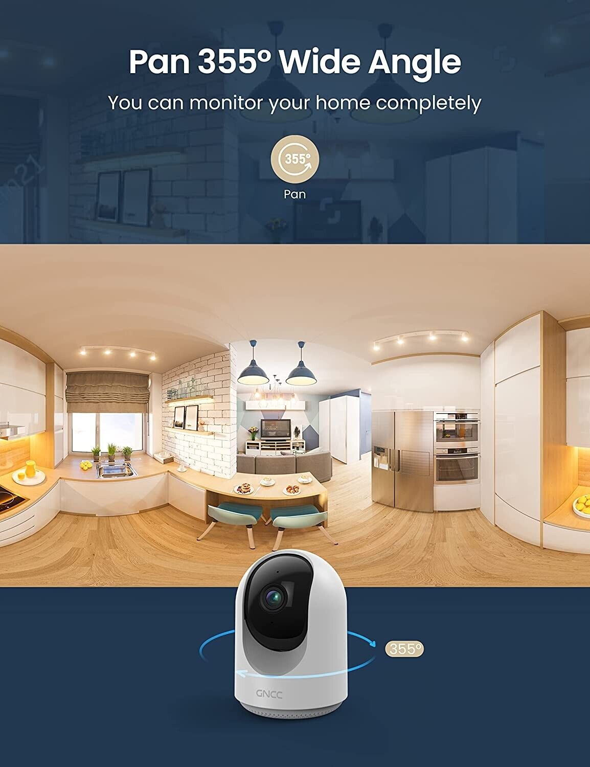 Überwachung WLAN Überwachungskamera Baby Monitor PTZ CCTV 1080P HD Kamera 360°