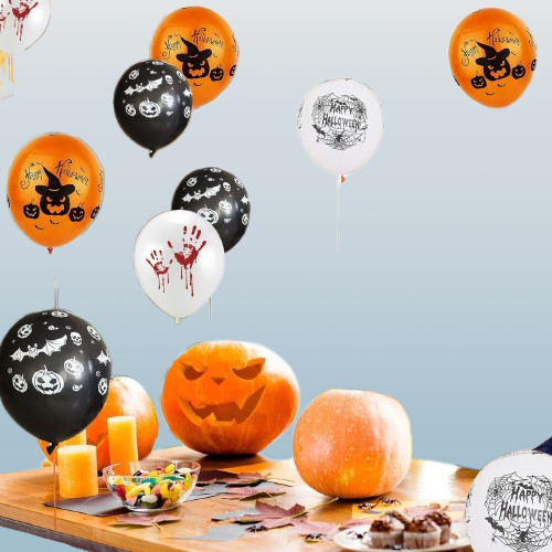 Halloween Luftballons, 48 Stück Luftballons Deko Skelett Geist Totenkopf - NEU