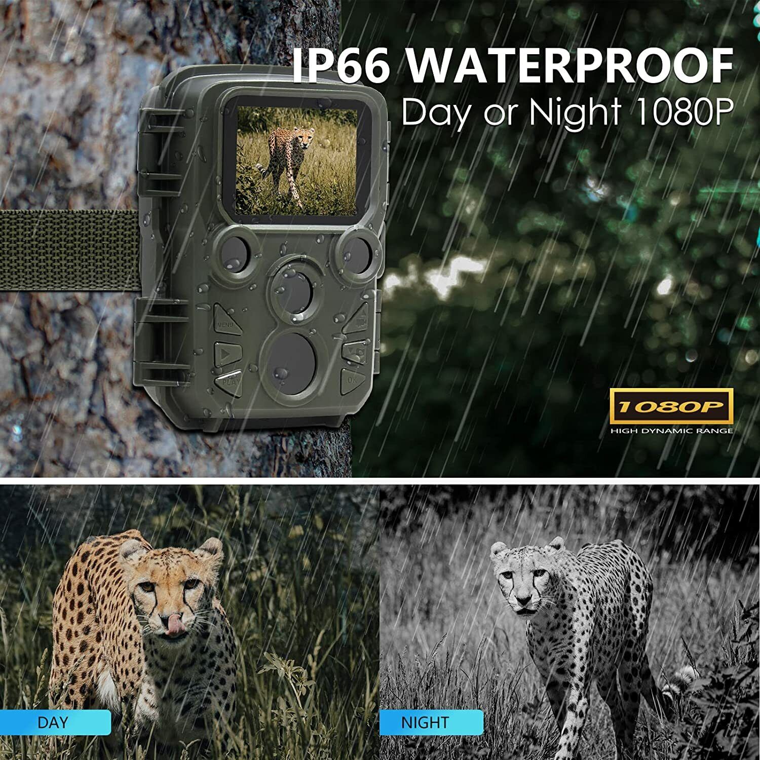 Wildkamera 1080P ZIMOCE, IP66 Wasserdicht Jagdkamera, Mini Wildkamera neu