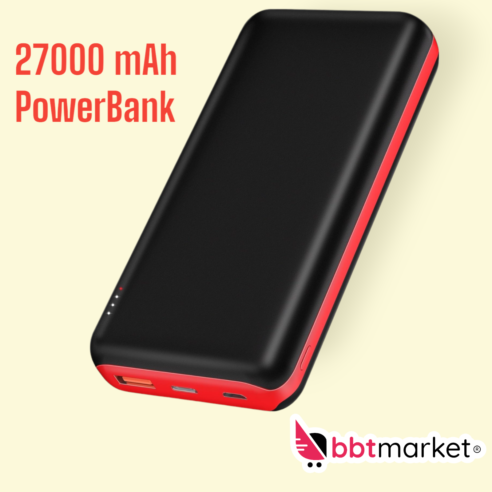 27000mAh Powerbank Batterie Ladegerät ZusatzAkku Punk USB-C Für Alle Handy  NEU