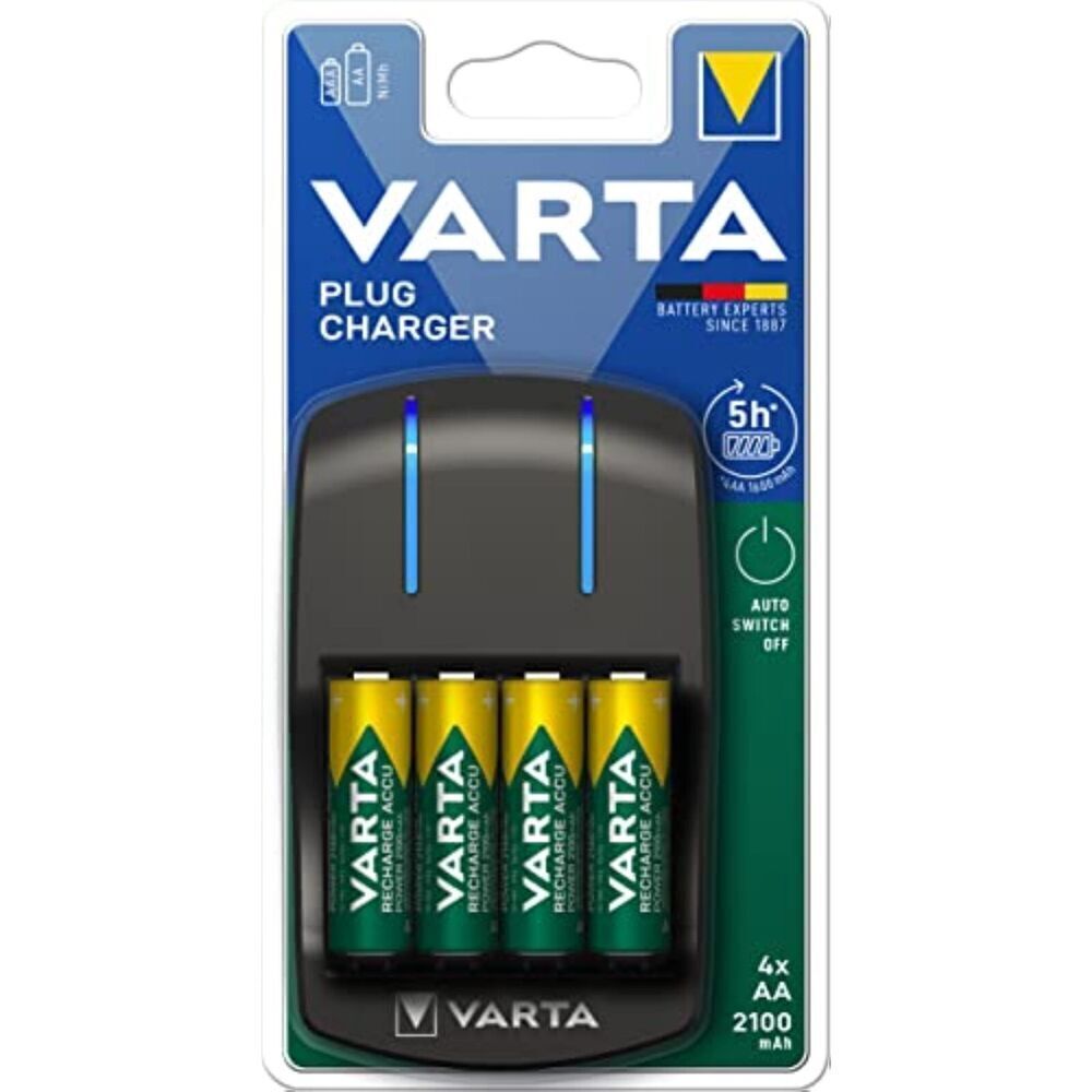 VARTA 2X4X AA/AAA Akkus Wiederaufladbare Batterien mit Plug Charger 2100mAh NEU