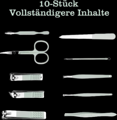 Manikure Pedikure Set 10 in 1 Edelstahl Professionelle Maniküre Pediküre Set