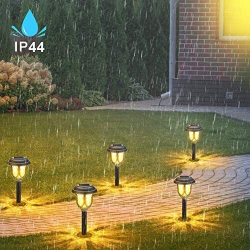 6 Stück LED Solarleuchten für Außen Garten, Solarlampen mit IP44 Wasserdicht