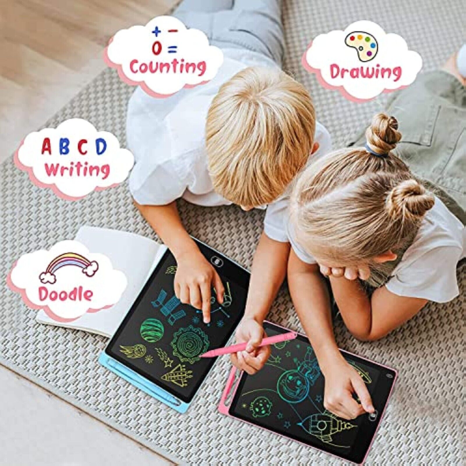 2 pieces LCD 8.5" drawing board tablet LCD writing board writing painting notepad 