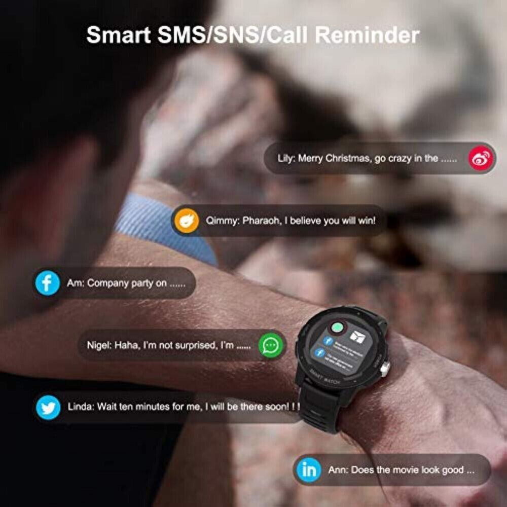 Smartwatch Armband Pulsuhr Damen Herren Fitness Tracker Bluetooth Armband Sport
