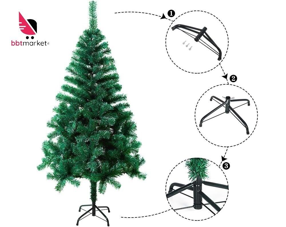 Weihnachtsbaum Grün PVC Künstlicher Kunstbaum Tannenbaum 210cm Christbaum DE neu