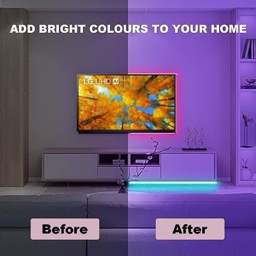 10m LED RGB Strip Set IP20 Netzteil 44-Tasten APP und Fernbedienung Musikmod NEU