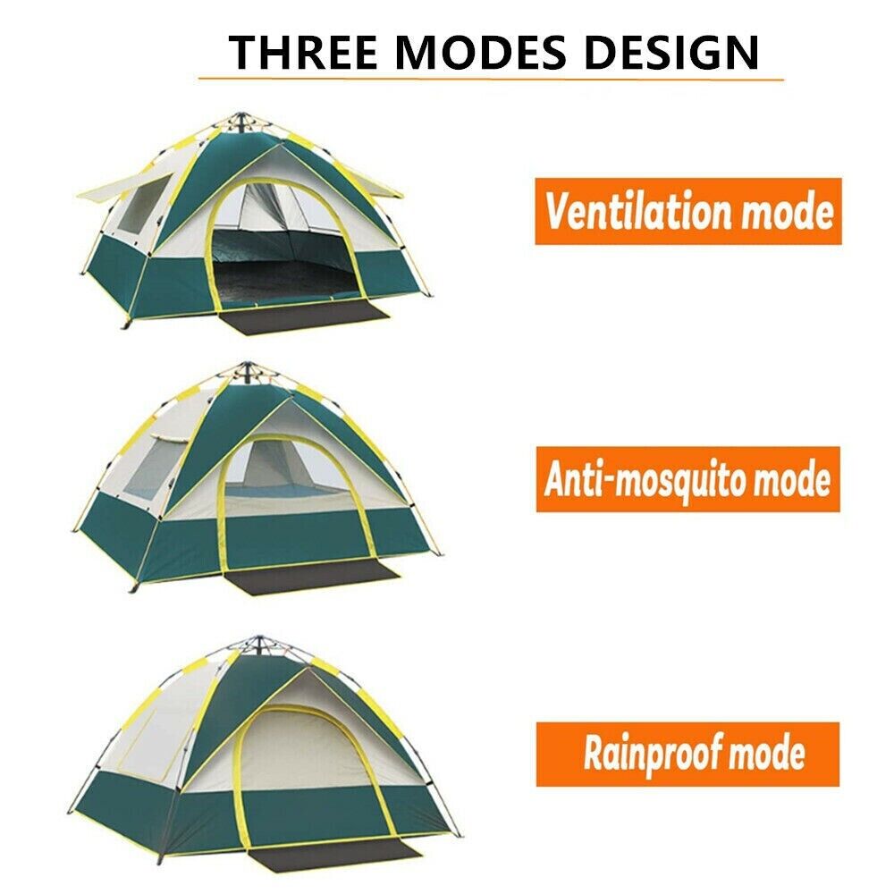 3-4 Personen Pop-Up Zelt Wurfzelt Camping Wasserdicht Trekkingzelt Familienzelt
