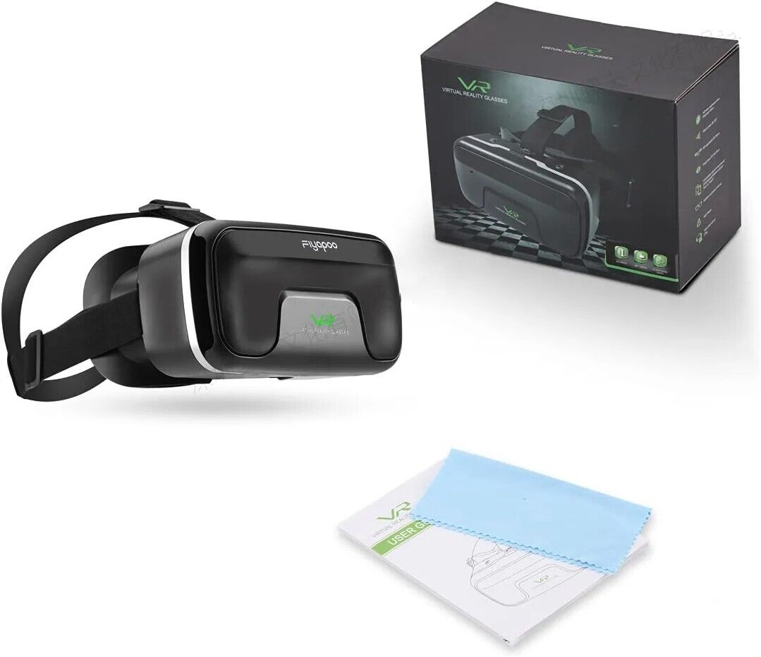VR Brille mit Kopfhörern Virtual Reality Headset geeignet Für 3D VR FIYAPOO