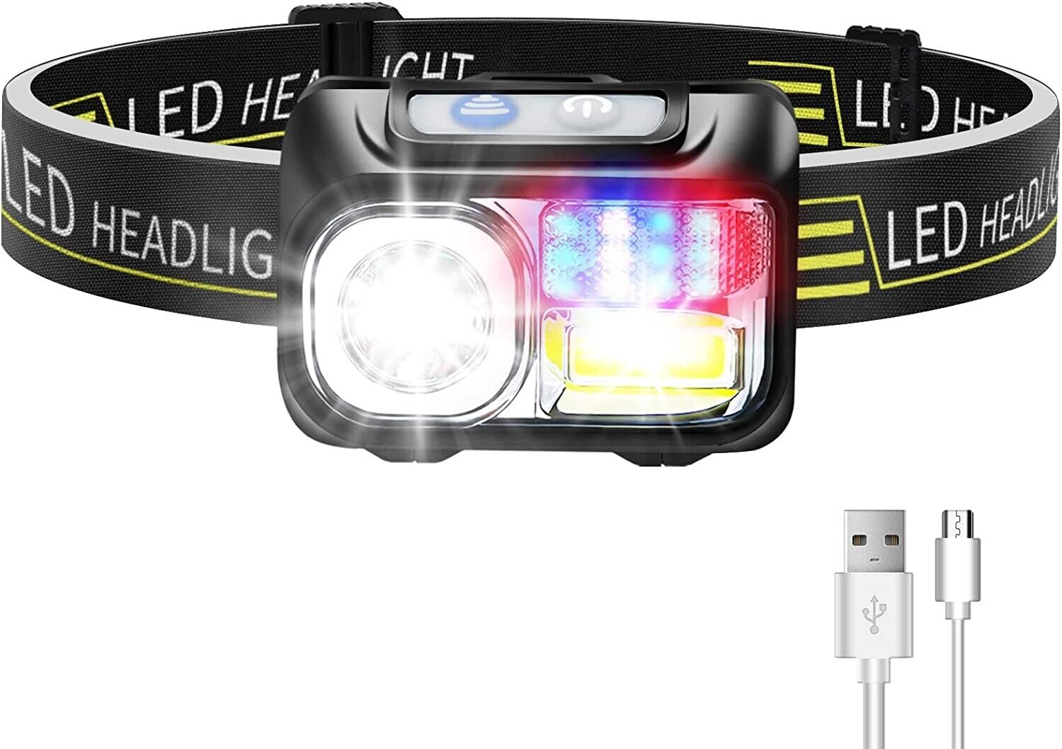 USB LED Kopflampen Stirnlampen Stirnlampe leicht Sport Kopf Super Hell 9 Modi