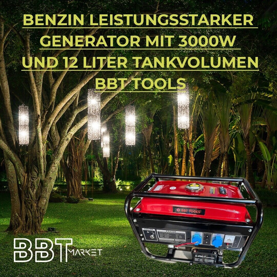 BBT Tools Notstromaggregat Stromerzeuger Generator Stromgenerator 3000 W NEU