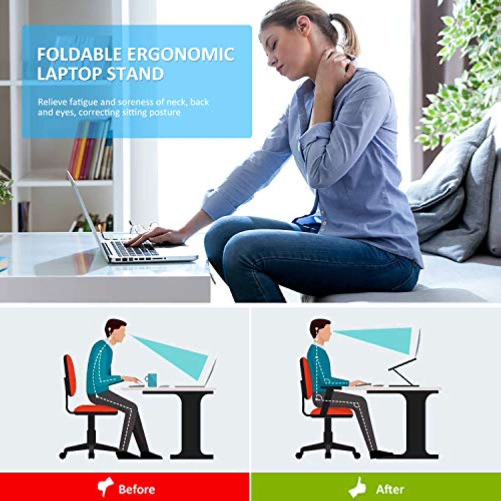 Laptop Ständer Multi-Angle Notebook Desk mit Belüftung Einstellbare (ohne box)