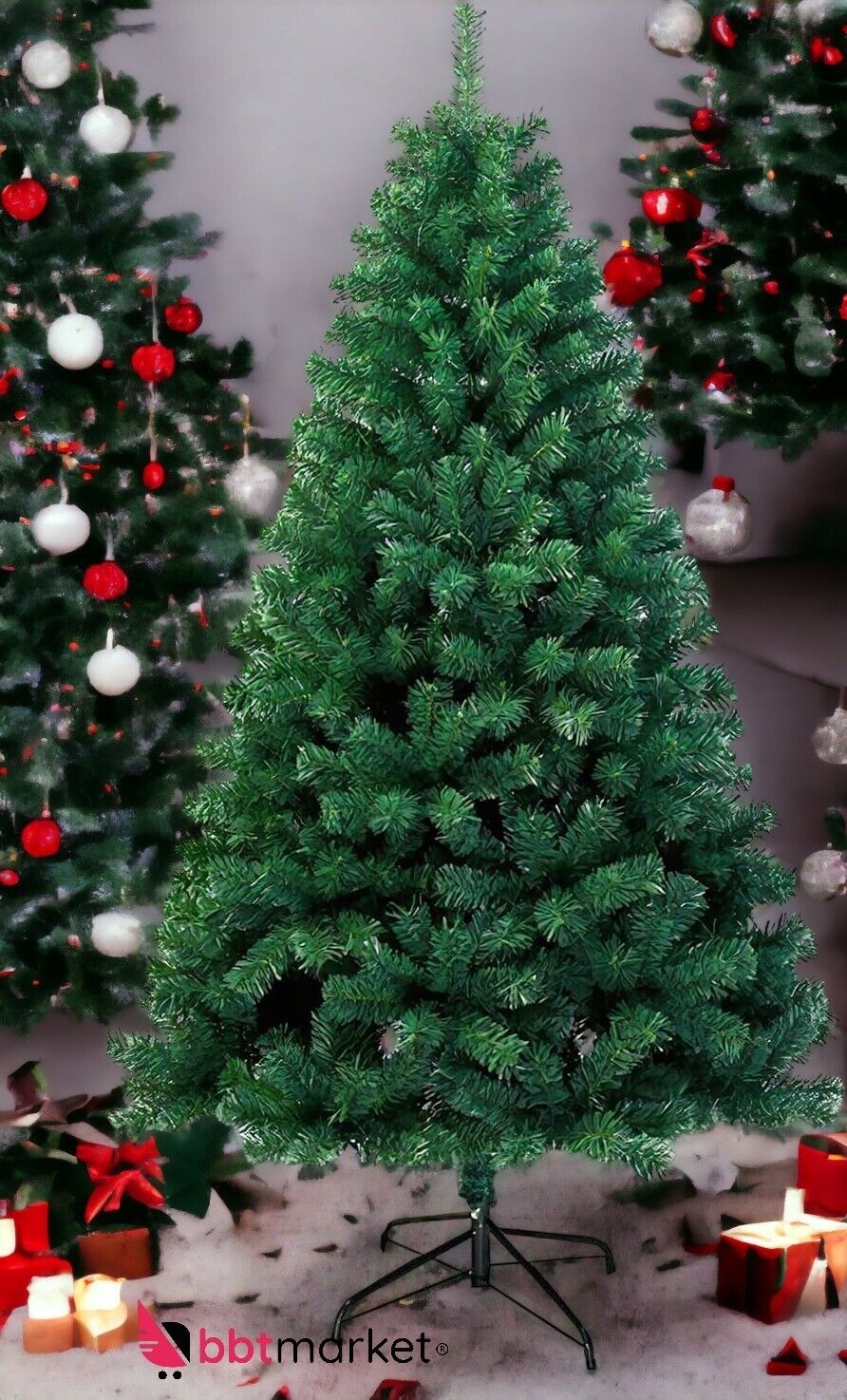 Weihnachtsbaum Grün PVC Künstlicher Kunstbaum Tannenbaum 150cm Christbaum DE neu